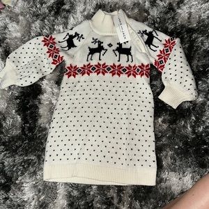 Janie and Jack reindeer sweater dress
